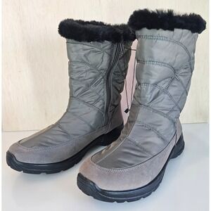 Easy Street Cuddle Easy Dry Waterproof Boots Grey / Taupe Size 10 NWT